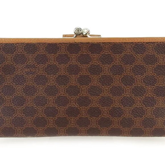 CELINE wallet macadam beige PVC ?~ leather Authentic USED - Picture 2 of 9